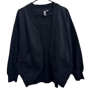 Sweaty Betty Cora Batwing Cardigan Black Soft Cozycore Relaxed Fit Pockets Small